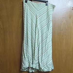 Lane Bryant Green and White Maxi Skirt